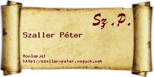 Szaller Péter névjegykártya