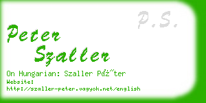 peter szaller business card